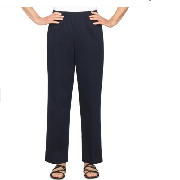 Womens Alfred Dunner Classic Pull On Dress Pants NAVY Blue  Size 18 prop Med NWT - Picture 1 of 1